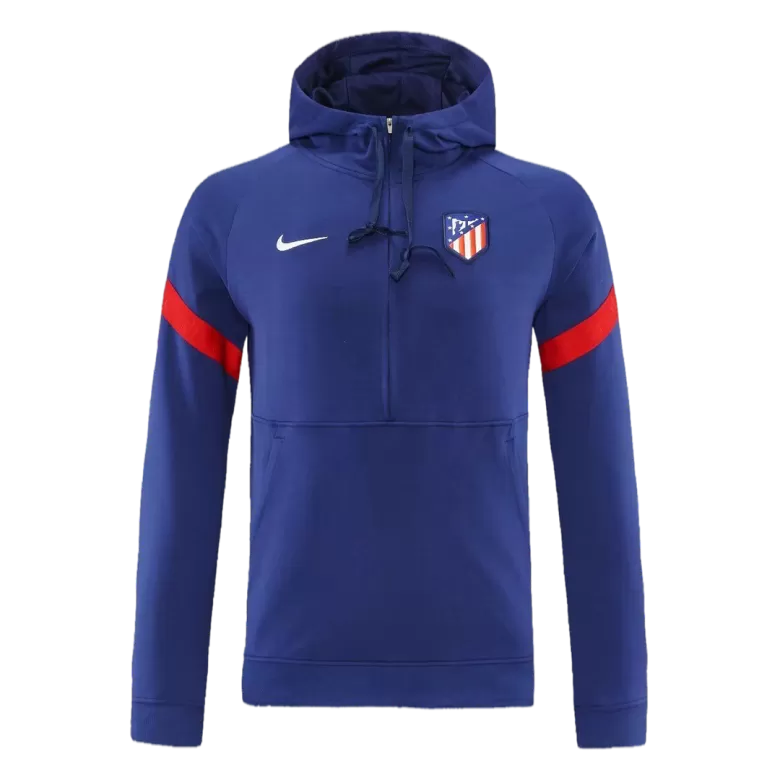 Atletico Madrid Hoodie Sweatshirt Kit 2021/22 - Blue (Top+Pants) - gojersey