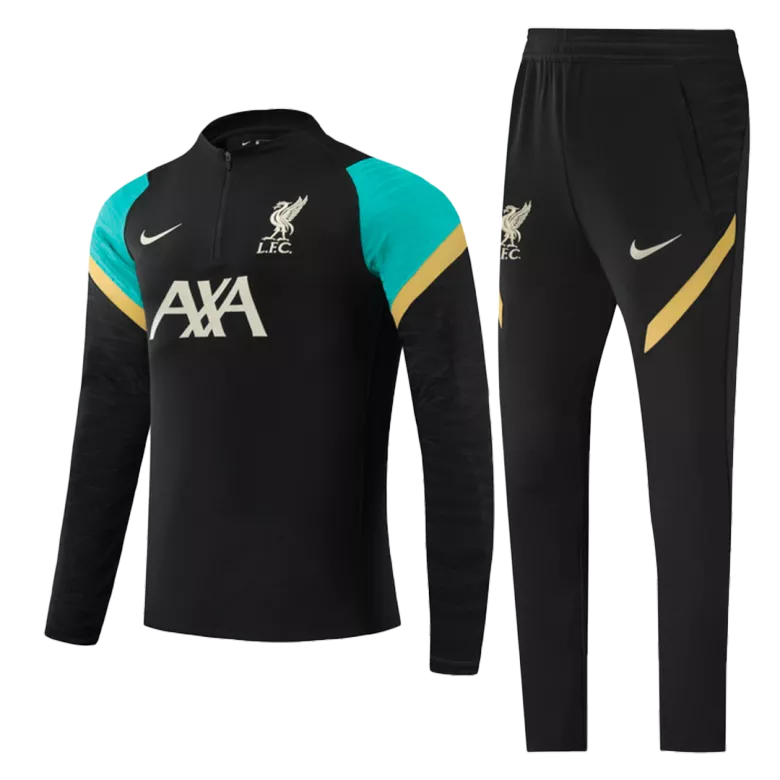 Liverpool Sweatshirt Kit 2021/22 - Kid Black (Top+Pants) - gojersey