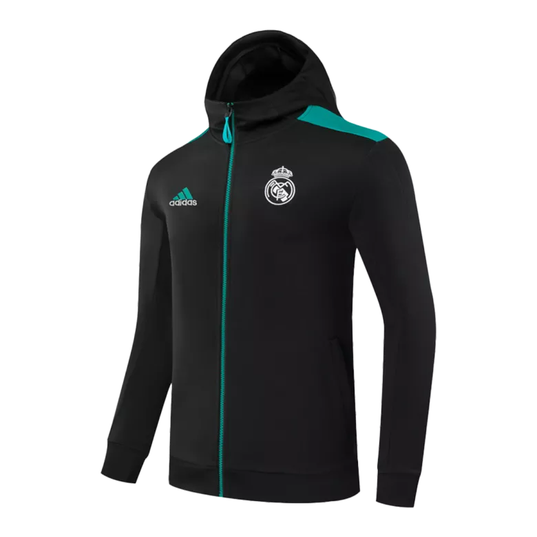 Real Madrid Hoodie Training Kit 2021/22 - Kid Black (Jacket+Pants) - gojersey