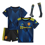 Manchester United Third Away Jersey Kit 2021/22 Kids(Jersey+Shorts+Socks)