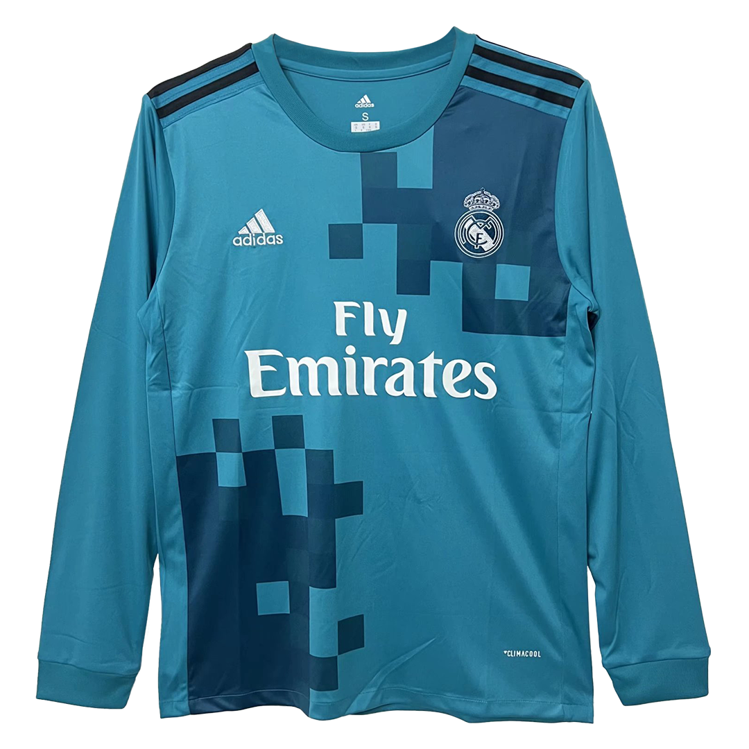 Ronaldo #7 Real Madrid 2017-2018 UEF A Long Sleeve Blue Jersey