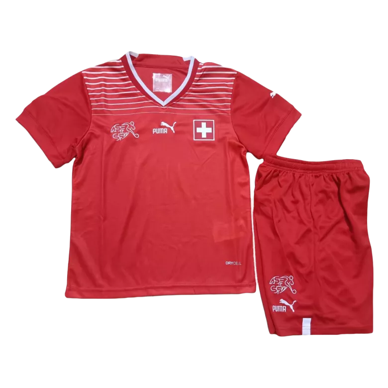 Switzerland Home Jersey Kit 2022 Kids(Jersey+Shorts) - gojersey