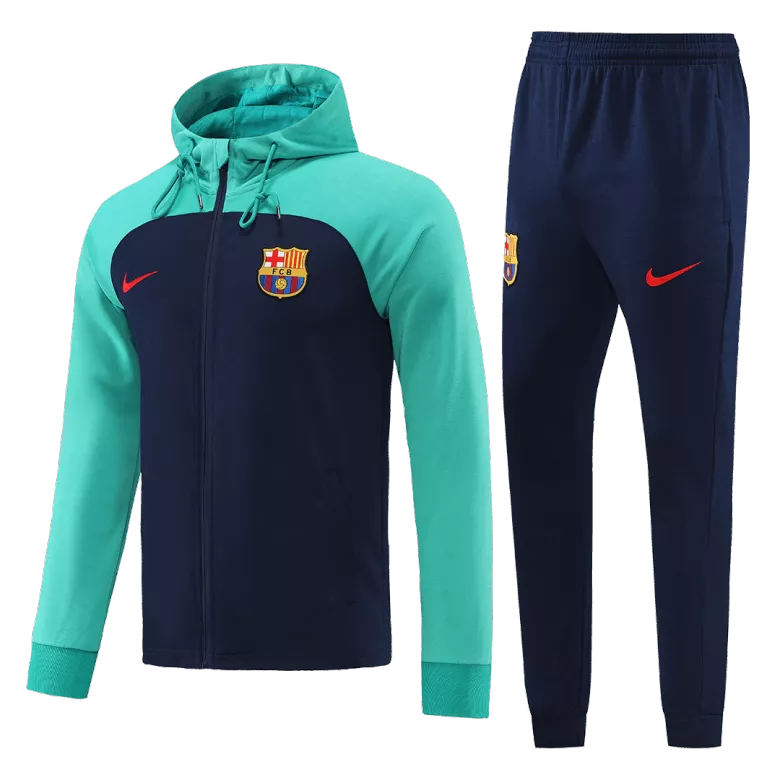 Barcelona Hoodie Sweatshirt Kit 2022/23 - Green&Navy (Top+Pants) - gojersey