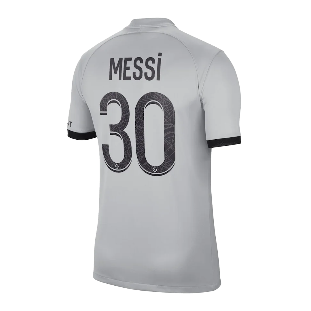 MESSI #30 PSG Away Grey Player Version Jersey 2022/23 Verdy Font