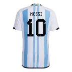 Argentina Three Star MESSI #10 Home Jersey Authentic 2022 - goaljerseys