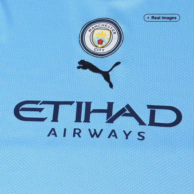 Manchester City Home Jersey Kit 2022/23 Kids(Jersey+Shorts) - gojerseys