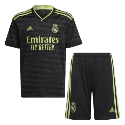 Real Madrid Third Away Jersey Kit 2022/23 Kids(Jersey+Shorts) - gojersey