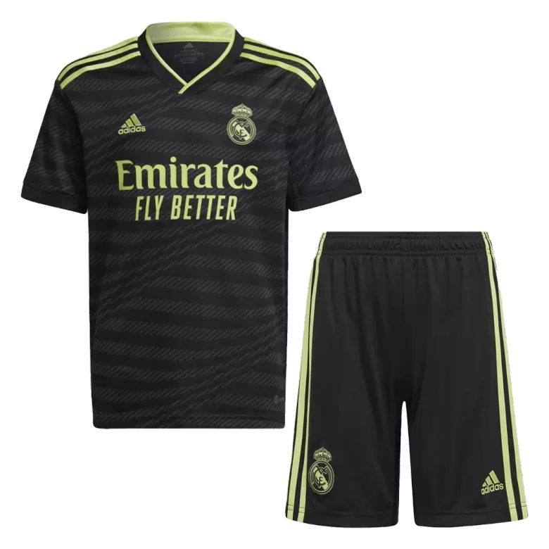 Real Madrid Third Away Jersey Kit 2022/23 Kids(Jersey+Shorts) - gojersey