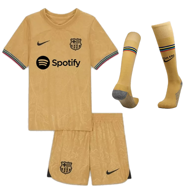 Barcelona Away Jersey Kit 2022/23 Kids(Jersey+Shorts+Socks) - gojersey