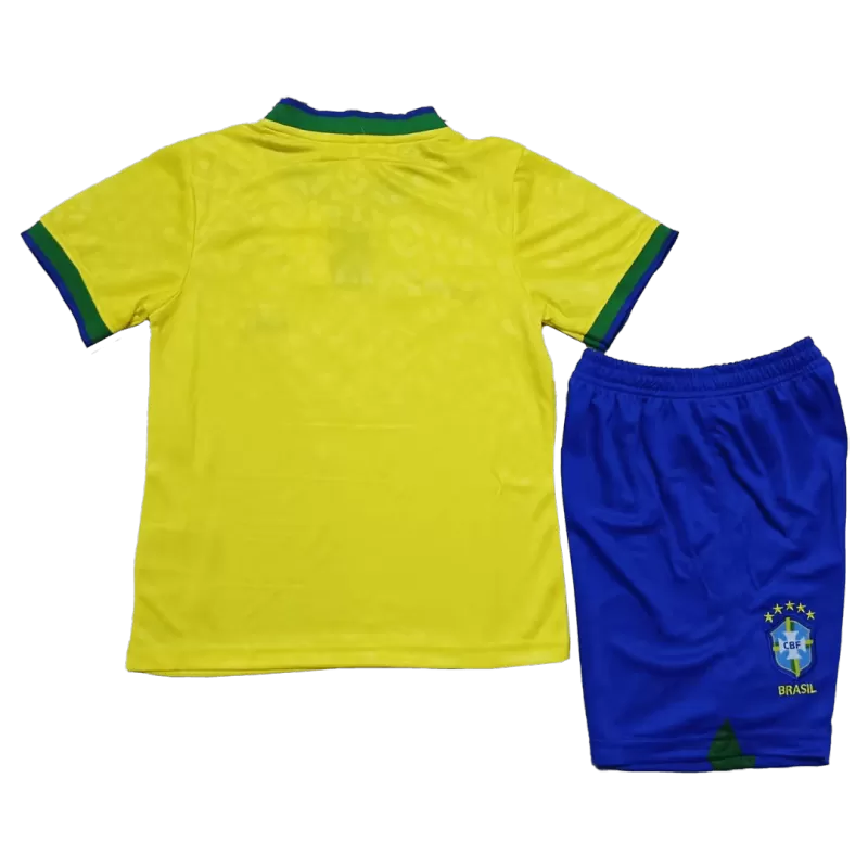 Brazil Home Jersey Kit 2022 Kids(Jersey+Shorts) - gojersey
