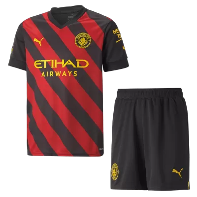 Manchester City Away Jersey Kit 2022/23 Kids(Jersey+Shorts) - gojersey