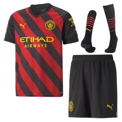 Manchester City Away Jersey Kit 2022/23 Kids(Jersey+Shorts+Socks) - gojersey
