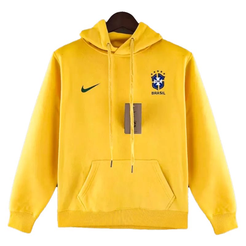Brazil Sweater Hoodie 2022/23 - Yellow with Yellow available at gogoalshop