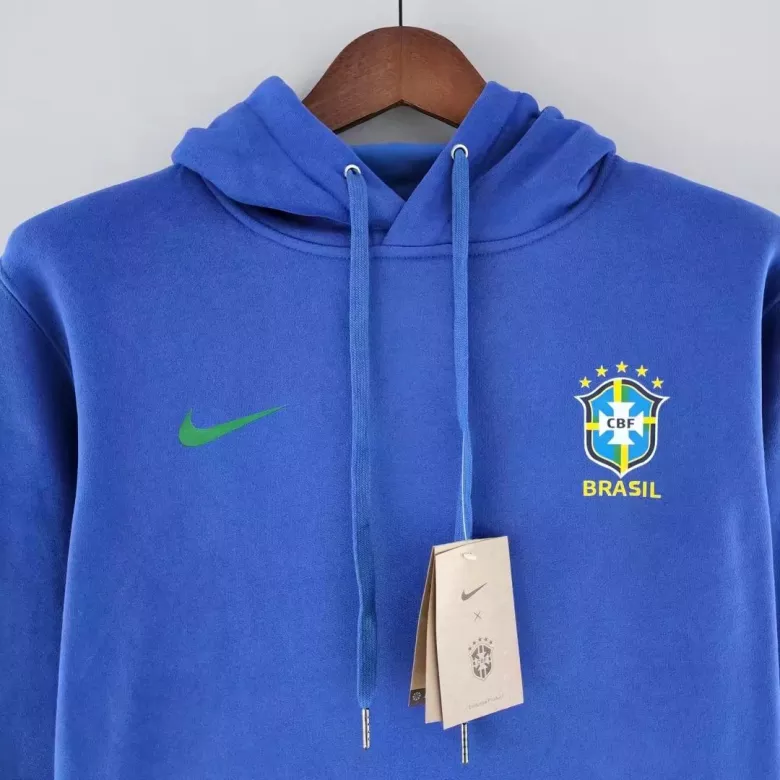 Brazil Sweater Hoodie 2022/23 - Blue - gojersey