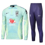 Brazil Sweatshirt Kit 2022 - Kid Green (Top+Pants) - goaljerseys