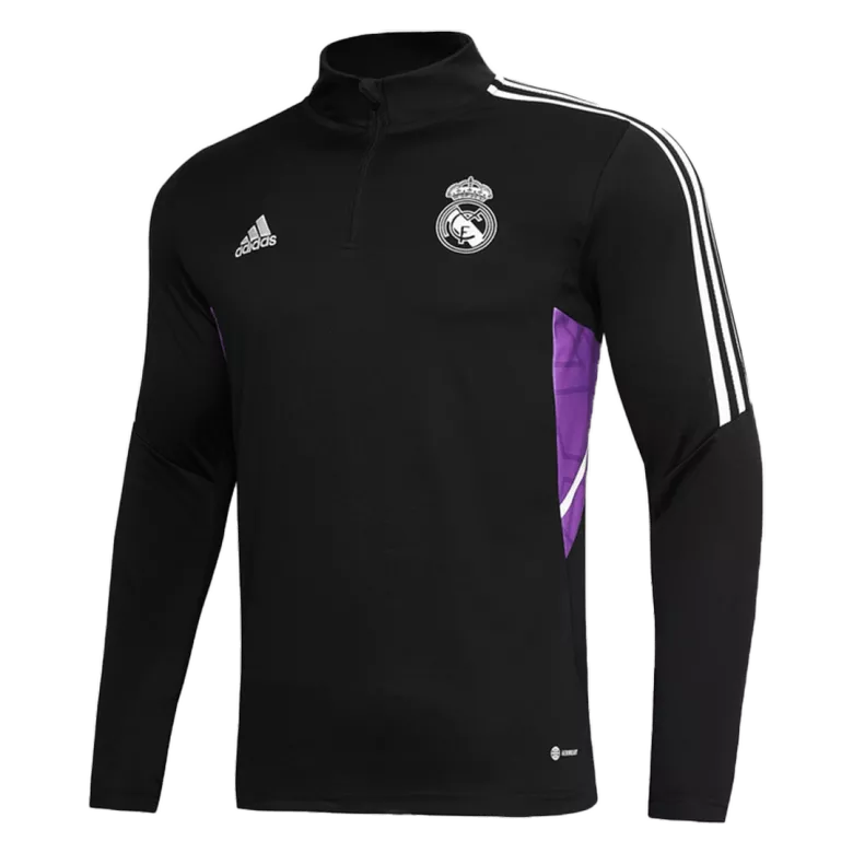 Real Madrid Sweatshirt Kit 2022/23 - Kid Black (Top+Pants) - gojersey