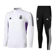 Real Madrid Sweatshirt Kit 2022/23 - Kid White (Top+Pants) - goaljerseys