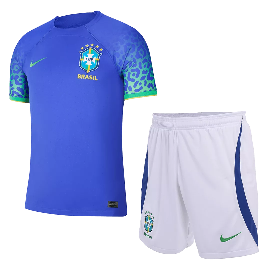 Brazil Away Jersey Kit 2022 Kids(Jersey+Shorts)