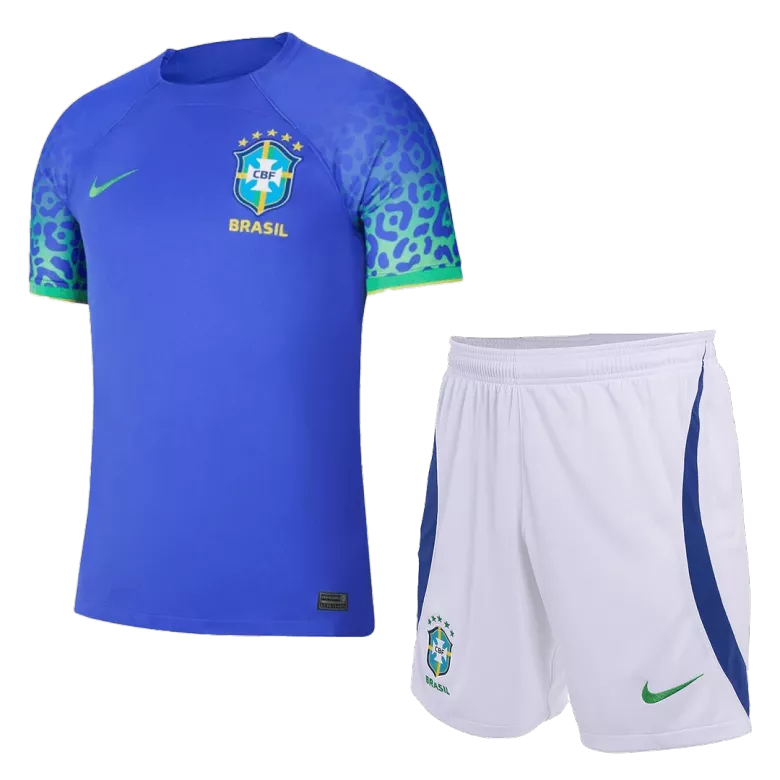 Brazil Away Jersey Kit 2022 (Jersey+Shorts) - gojersey