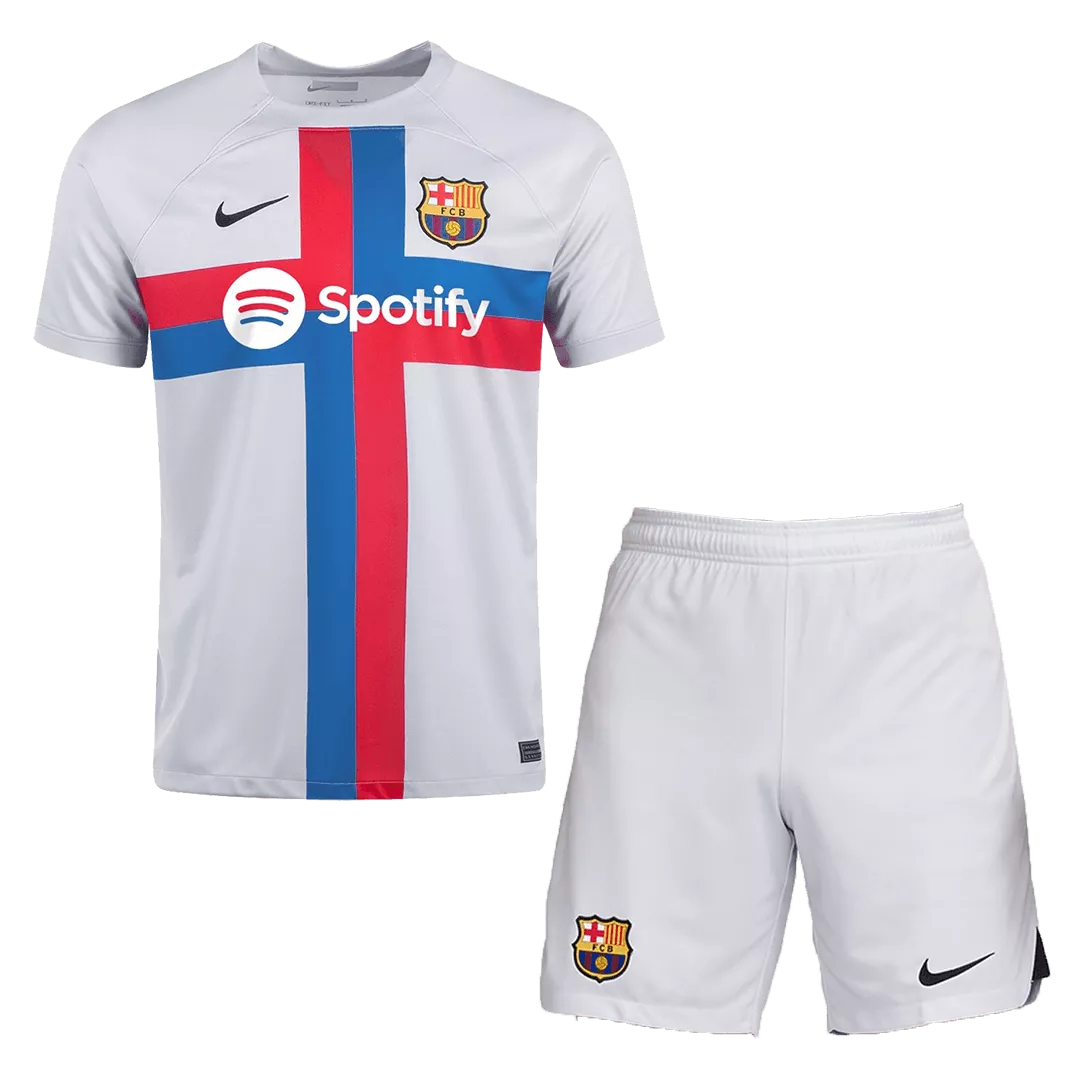 Barcelona Third Away Jersey Kit 2022/23 Kids(Jersey+Shorts)