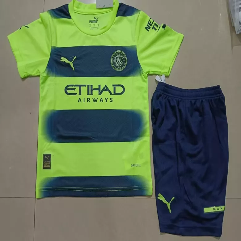 Manchester City Third Away Jersey Kit 2022/23 Kids(Jersey+Shorts+Socks) - gojersey