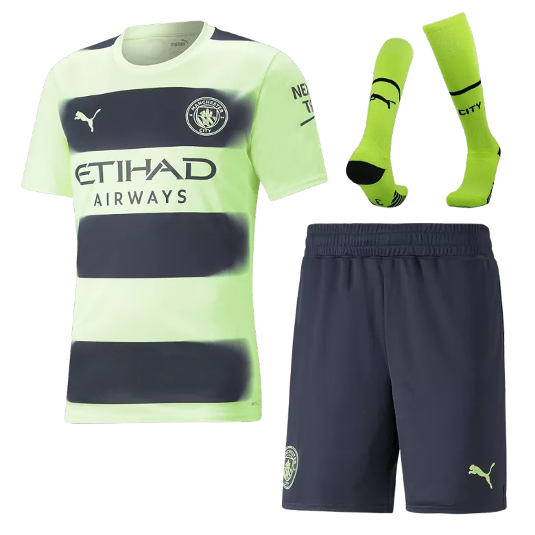 Manchester City Third Away Jersey Kit 2022/23 Kids(Jersey+Shorts+Socks) - gojersey