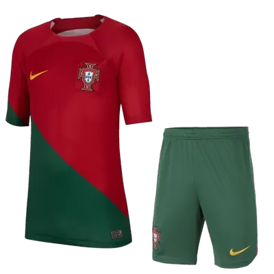 Portugal Home Jersey Kit 2022/23 Kids(Jersey+Shorts) - gojersey