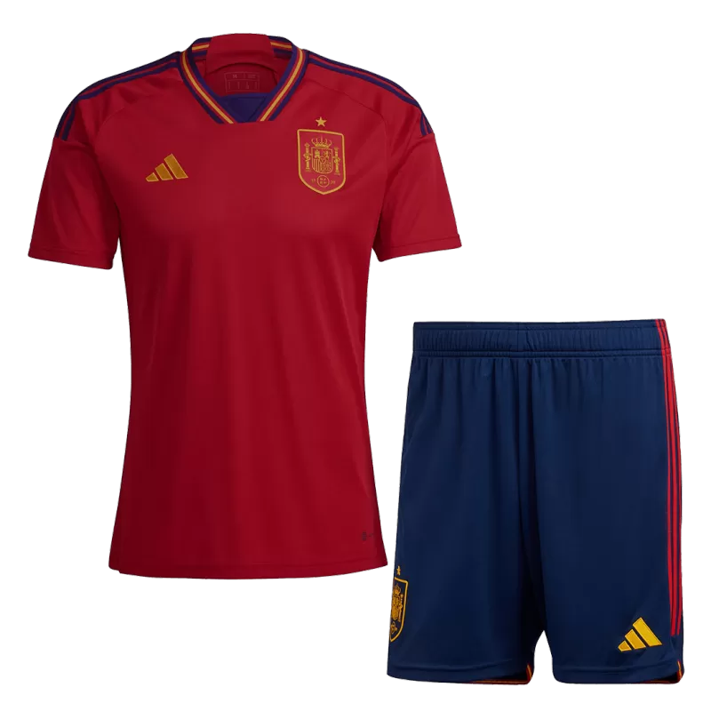 Spain Home Jersey Kit 2022 (Jersey+Shorts) - gojersey