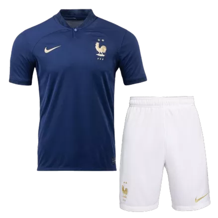France Home Soccer Jersey Kit(Jersey+Shorts) 2022 - gojerseys