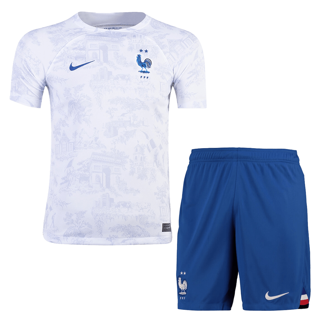 France Kids Soccer Jersey Home Kit(Jersey+Shorts) Replica World Cup 2022