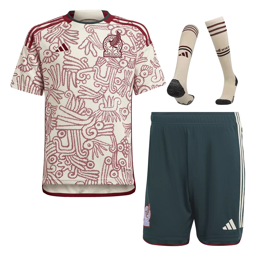 Mexico Away Soccer Jersey Kit(Jersey+Shorts+Socks) 2022