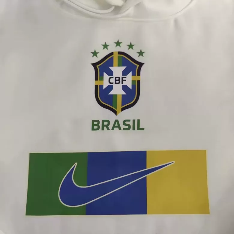 Brazil Sweater Hoodie 2022/23 - White - gojersey