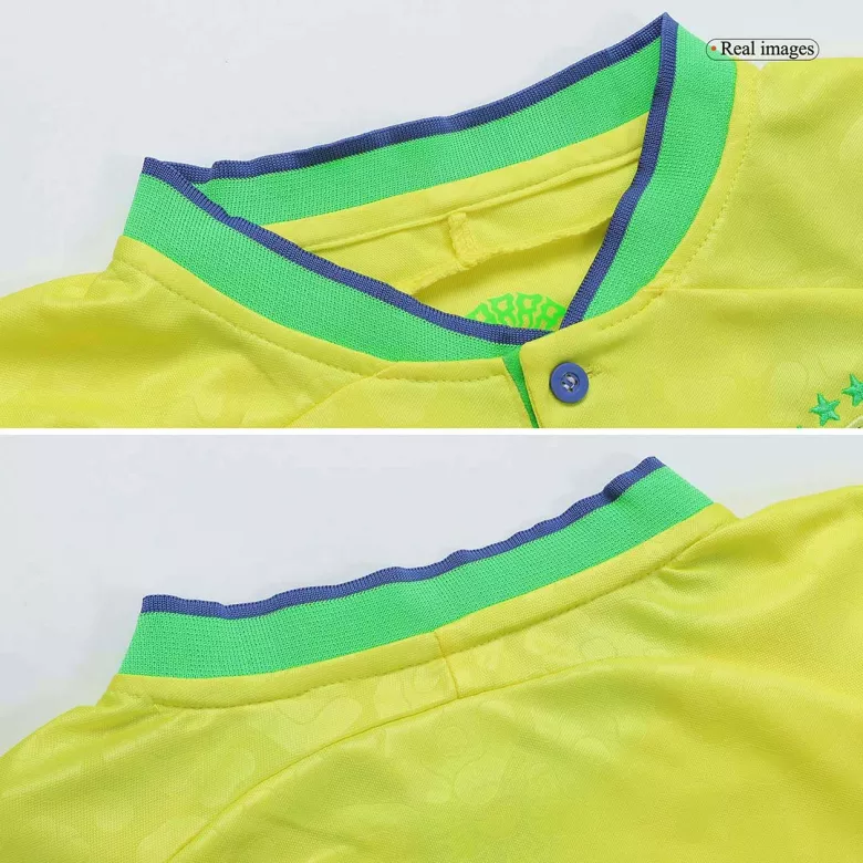 Brazil Home Jersey Kit 2022 Kids(Jersey+Shorts) - gojersey