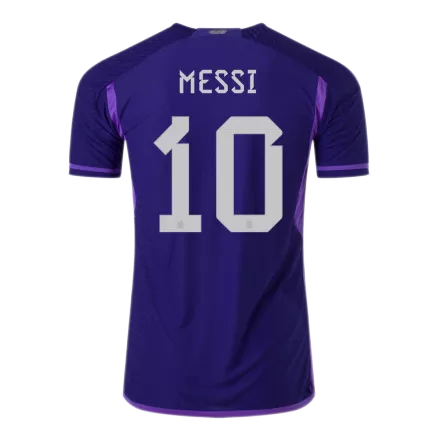 Argentina Three Star Messi #10 Away Jersey Authentic 2022 - gojerseys