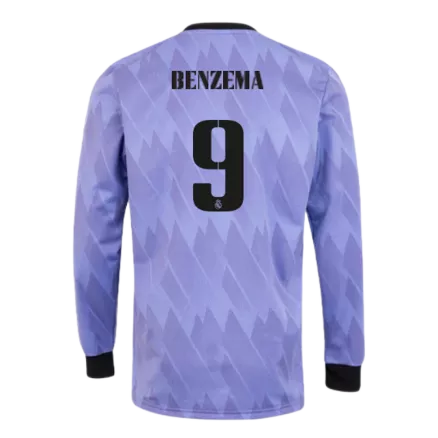 Real Madrid BENZEMA #9 Away Jersey 2022/23 - Long Sleeve - gojerseys