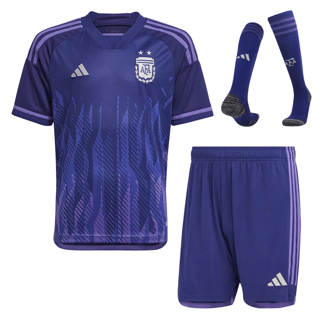 Argentina Away Jersey Kit 2022 Kids(Jersey+Shorts+Socks)