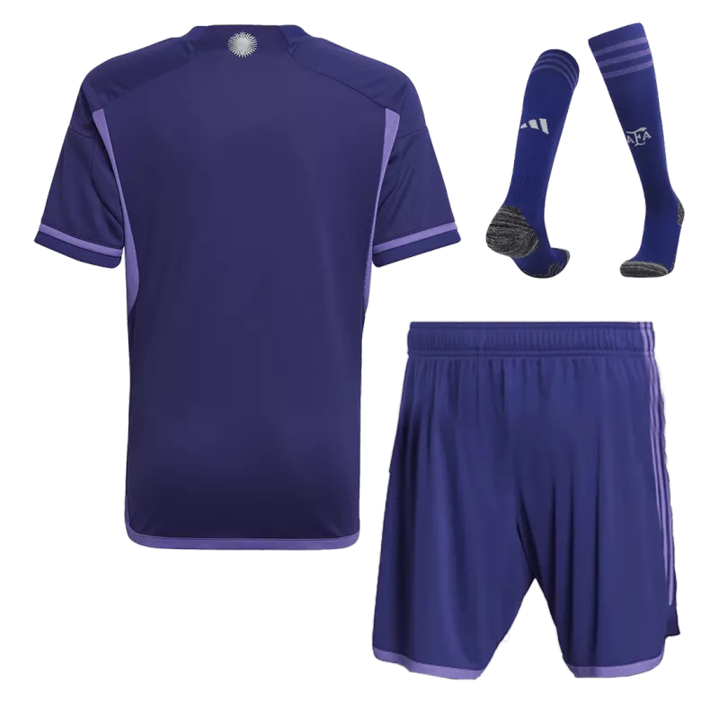 Argentina Three Star Away Jersey Kit 2022 Kids(Jersey+Shorts+Socks) - gojersey