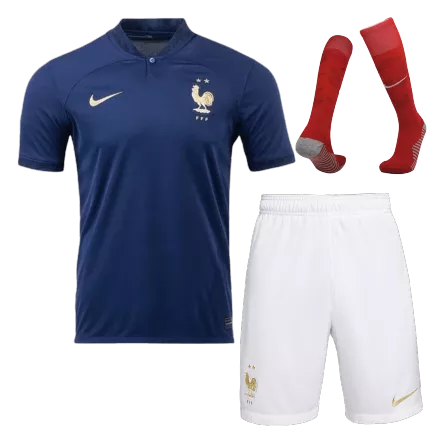France Home Soccer Jersey Kit(Jersey+Shorts+Socks) 2022 - gojerseys