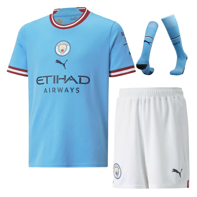 Manchester City Home Jersey Kit 2022/23 Kids(Jersey+Shorts+Socks) - gojersey