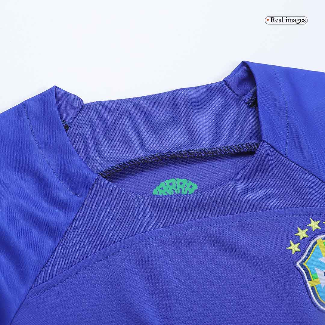 Kid's Brazil World Cup Away Soccer Jersey Kit(Jersey+Shorts) 2022