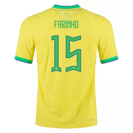 Brazil FABINHO #15 Home Jersey Authentic 2022 - gojerseys