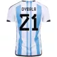 Argentina DYBALA #21 Home Jersey 2022 - goaljerseys