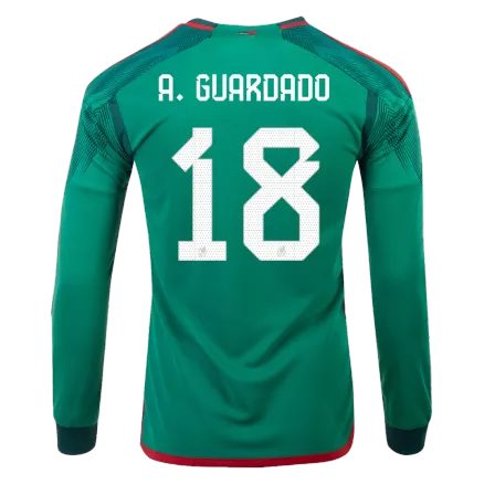 Mexico A.GUARDADO #18 Home Jersey 2022 - Long Sleeve - gojerseys