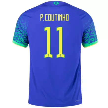 Brazil P.Coutinho #11 Away Jersey Authentic 2022 - gojerseys