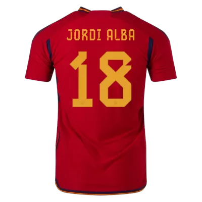 Spain JORDI ALBA #18 Home Jersey Authentic 2022 - gojersey