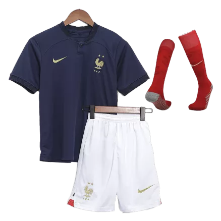 France Home Jersey Kit 2022 Kids(Jersey+Shorts+Socks) - gojerseys