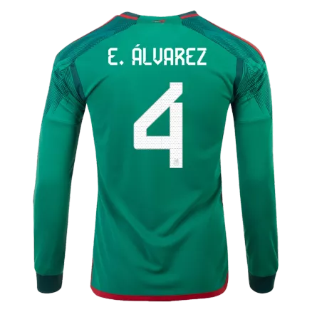 Mexico E.ÁLVAREZ #4 Home Jersey 2022 - Long Sleeve - gojerseys