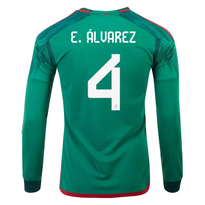 Mexico E.ÁLVAREZ #4 Home Jersey 2022 - Long Sleeve - gojersey