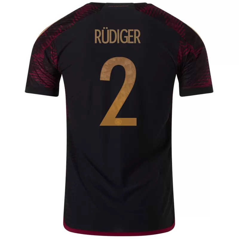 Germany RÜDIGER #2 Away Jersey Authentic 2022 - gojersey