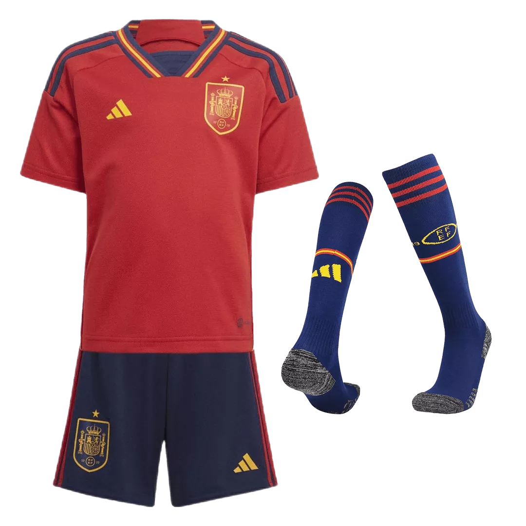 Spain Home Jersey Kit 2022 Kids(Jersey+Shorts+Socks)